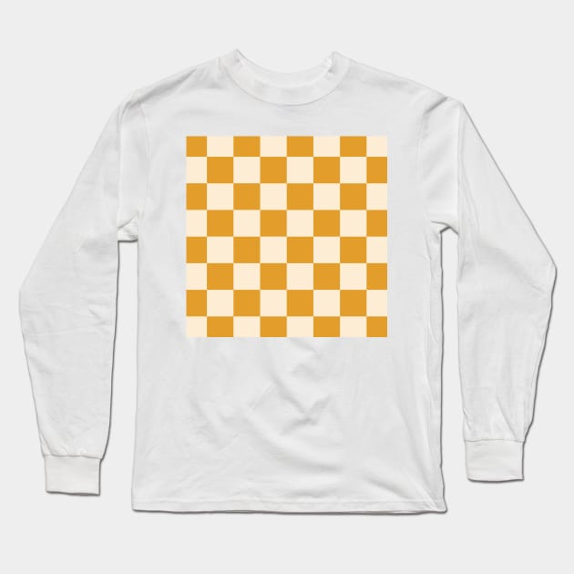 checkered pattern - yellow and mustard checks Long Sleeve T-Shirt by bigmoments